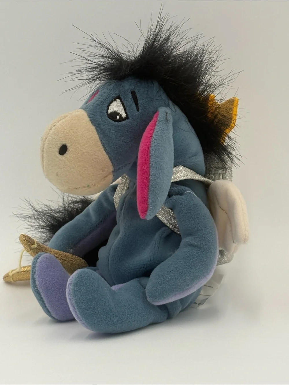 Disney Store Cupid Eeyore Plush Winnie the Pooh Valentine Angel Bow Arrow 9”